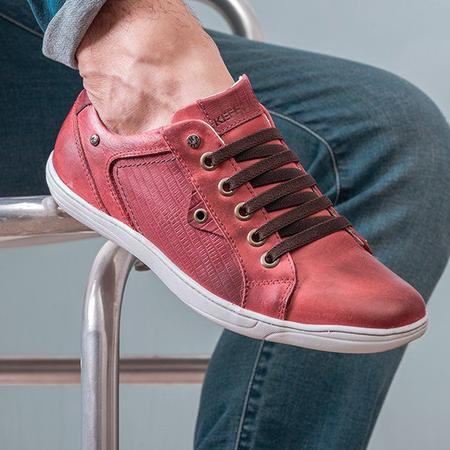 Calçado Masculino Sapatênis Em Couro Vermelho Kéffor Linha Fênix - Sapatênis  Masculino - Magazine Luiza