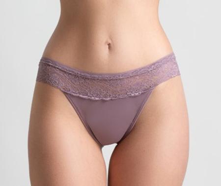 Imagem de Calcinha Absorvente Reutilizável. Tanga Absorvente, cintura em Renda. Lingerie Ecologica Sustentável