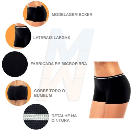 Imagem de Calcinha Boxer Box Lupo Loba Microfibra Sem Costura 