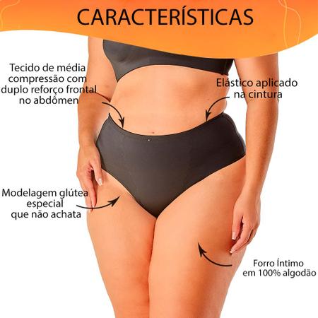 Calcinha Cinta Calça Baixa Média Compressão Vi Lingerie Reduz Medidas  Ressalta Glúteo Forro íntimo - Calcinha - Magazine Luiza