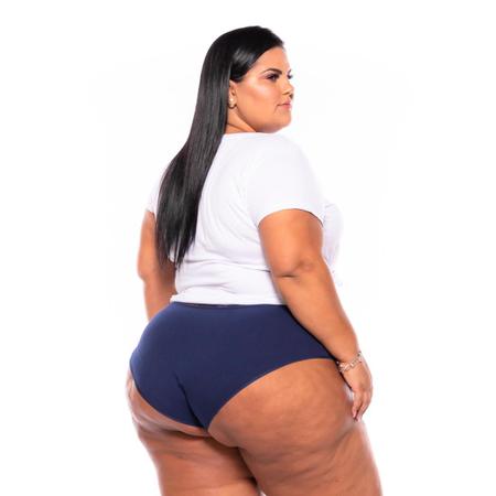 Imagem de Calcinha Cotton Lycra Renda Marinho Plus Size XM Ao G5