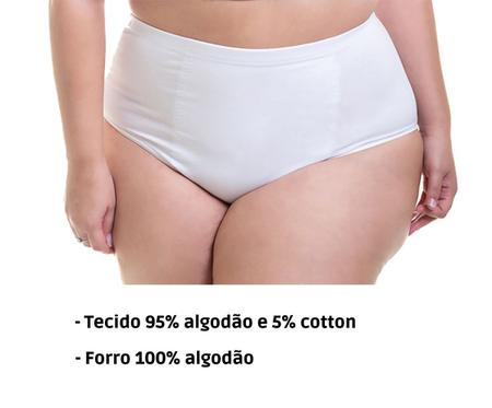 Calcinha hot pant plus size em algodão que veste do 48 até o 58