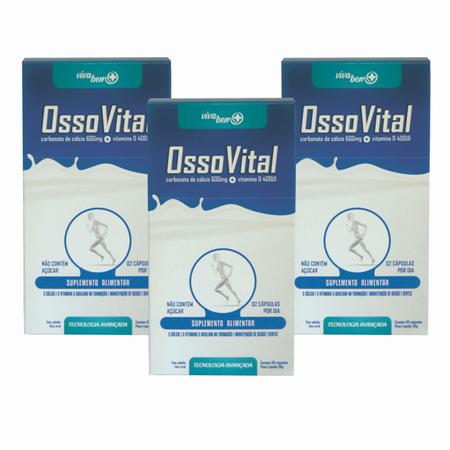 Calcio 600 mg + D3 com 60 cápsulas - Osso Vital - kit c/ 3 - Viva Bem -  Vitaminas A-Z - Magazine Luiza