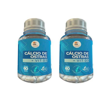 Imagem de Cálcio De Ostra - 60 Caps 500Mg Kit Com - 2 Potes