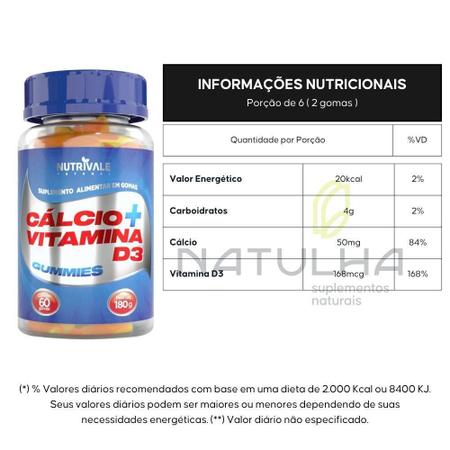 Imagem de Cálcio + Vitamina D3 Gummies 60 Gomas - Nutrivale