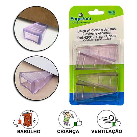 Imagem de Calco de pvc cristal para portas flexivel c/ 4un - engedom