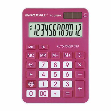 Imagem de Calculadora 12 dígitos rosa PC286PK Procalc