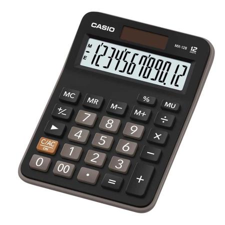 Imagem de Calculadora Casio 12 Dígitos com Bateria Solar MX-12B - Preta