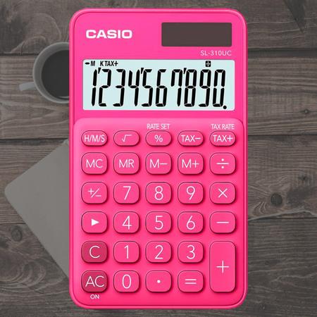CASIO SL310UC-RD: Calculatrice de poche Casio, solaire, rose chez reichelt  elektronik