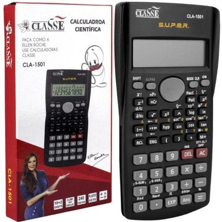 Imagem de Calculadora Científica 12 Dígitos 240 Funções Preta CLASSE CLA-1501