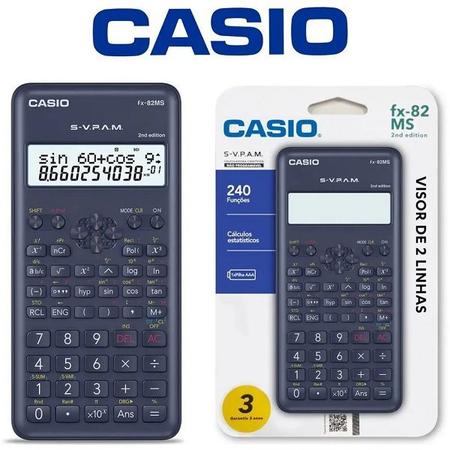 Casio FX-82MS-2 - Calculadora Científica 240 funções Preto