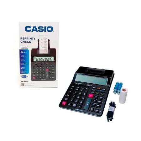 Imagem de Calculadora Com Bobina Casio HR-100RC Preto Bivolt