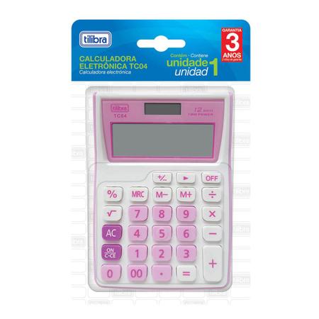Imagem de Calculadora de Bolso 12 Dígitos Grande TC04 Rosa