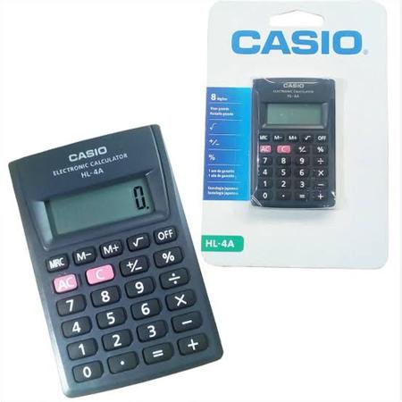 Imagem de Calculadora de Bolso 8 Digitos HL4A Preta Casio