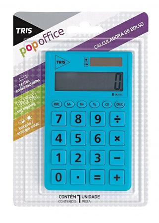 Imagem de Calculadora de Bolso Azul Pop Office Tris