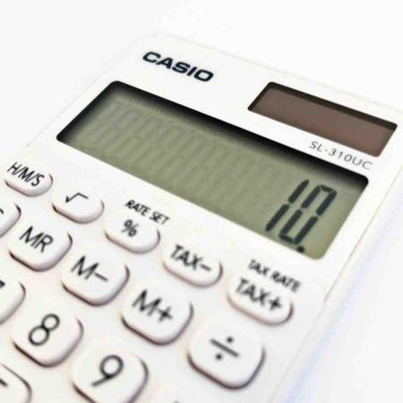 Imagem de Calculadora de Bolso Branca 10 dígitos Casio SL-310UC-WE-N-DC