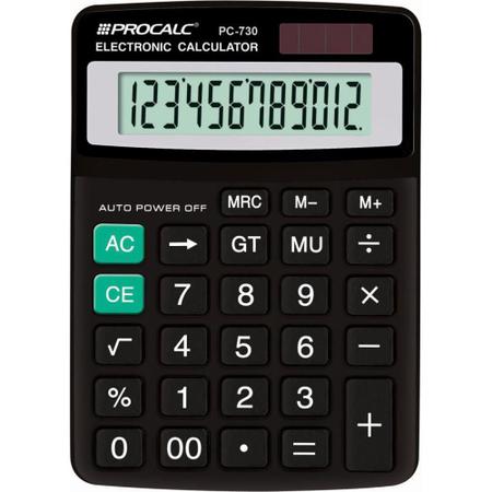 Imagem de Calculadora de mesa 12 dig. pc730 preta