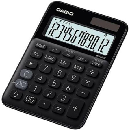 Imagem de Calculadora De Mesa 12 Dígitos Com Cálculo De Horas E Big Display Ms-20uc-bk-n-dc Preta F018