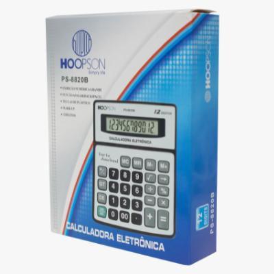 Imagem de Calculadora de mesa 12 digitos hoopson prata/preta ps-8820b