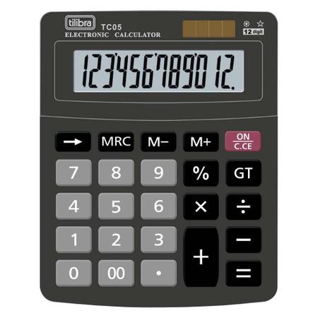 Imagem de Calculadora de Mesa 12 Dígitos Tc05 Preta - Tilibra