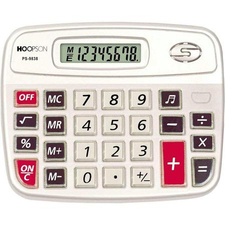 Imagem de Calculadora de Mesa 8 Dígitos Pilha AA C/SOM Cinza