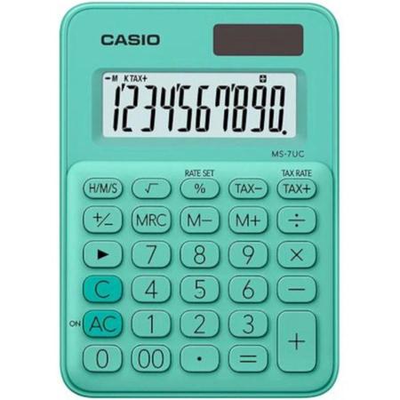 Imagem de Calculadora De Mesa Casio Mini 10 Dígitos, Verde, MS-7UC-GN