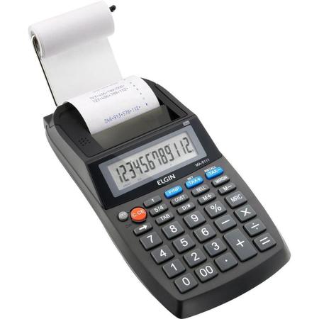 Imagem de Calculadora de Mesa Elgin MA5111 Visor LCD, Eletrônica, Impressora, 12 Dígitos, Pilha