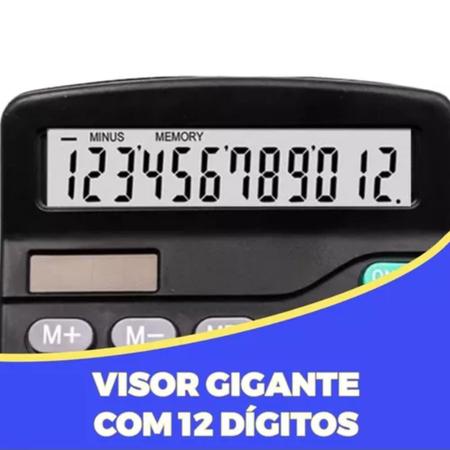 Imagem de Calculadora De Mesa Financeira Escritório 12 Digitos Cor Preta