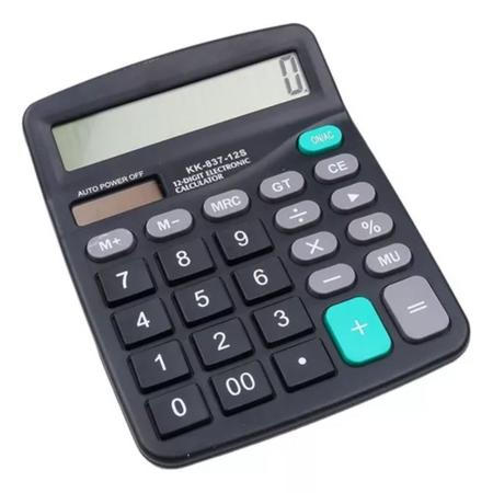Imagem de Calculadora De Mesa Financeira Escritório 12 Digitos Cor Preta