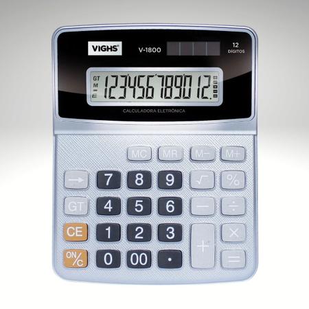 Imagem de Calculadora de Mesa Pequena 12 dígitos V1800