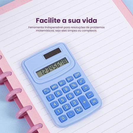 Imagem de Calculadora De Mesa Solar Pequena Simples Mecânica Escolar