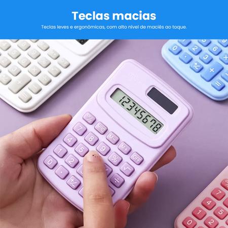 Imagem de Calculadora De Mesa Solar Pequena Simples Mecânica Escolar