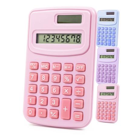 Imagem de Calculadora De Mesa Solar Pequena Simples Mecânica Escolar