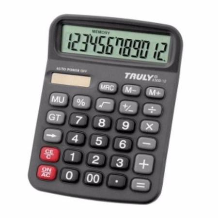 Imagem de Calculadora De Mesa Trully 12 Dígitos Preta 836b-12