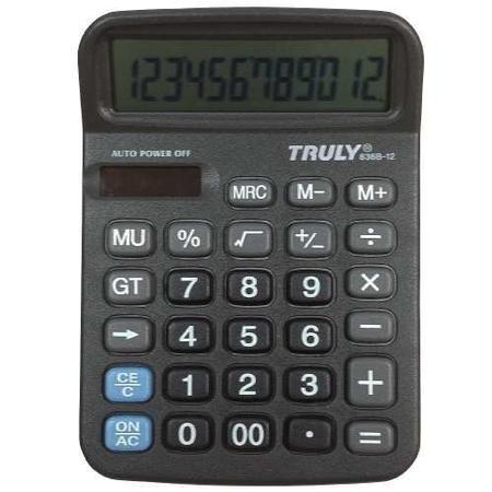 Imagem de Calculadora De Mesa Trully 12 Dígitos Preta 836b-12