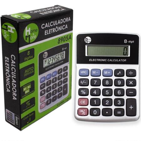 Imagem de Calculadora eletronica 8 digitos a pilha 11,5x8,5cm - HM COMERCIO