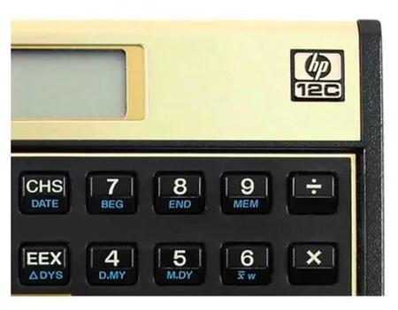 Imagem de Calculadora Hp 12c Gold Dourada Original C/manual Português