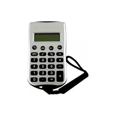 Imagem de Calculadora Mini Leve De 8 Dígitos Com Cordão Na Cor Prata