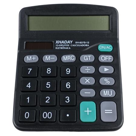 Imagem de Calculadora Normal Eletrônica de Mesa com Tela LCD de 12 Digitos para Caixa de Supermercado e Escritório