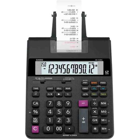 Calculadora Preta Casio HR-150RC-B-DC Imagem de Calculadora Preta Casio HR-150RC-B-DC