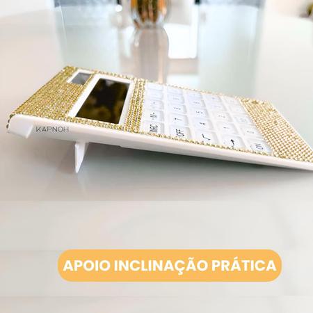 Imagem de Calculadora Strass Solar de Mesa Brilho Luxo Blogueira 