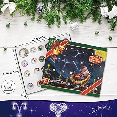 Imagem de Calendário advento 2022 Meninas Zodíaco Constellation Bracelet Kit, 24 Dias Calendário do Advento de Natal com 2 conjuntos de pulseiras DIY, Presentes de Horóscopo para Meninas Adolescentes Adultos De 5 a 18 anos(Áries)