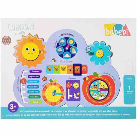 Calendário Animado De Madeira - Babebi - Mit Kids - Brinquedos Educativos e  Criativos