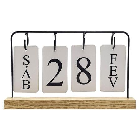 Imagem de Calendário Permanente de Mesa Decorativo Base Mdf - Fwb