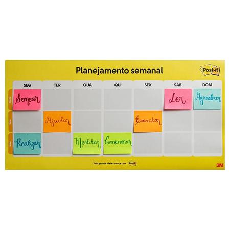 Imagem de Calendário Semanal Post It com 2 blocos CD0347 3M