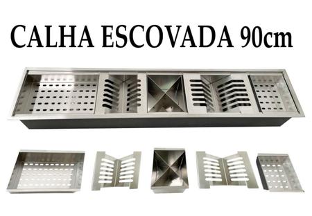 Imagem de Calha Canal Organizador Escorredor Gourmet Úmida Inox 60Cm