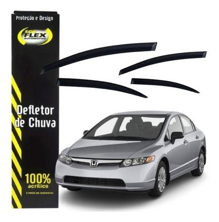 Calha De Chuva Honda New Civic 2007 A 2011 4 Portas - ECOFLEX Imagem de Calha De Chuva Honda New Civic 2007 A 2011 4 Portas