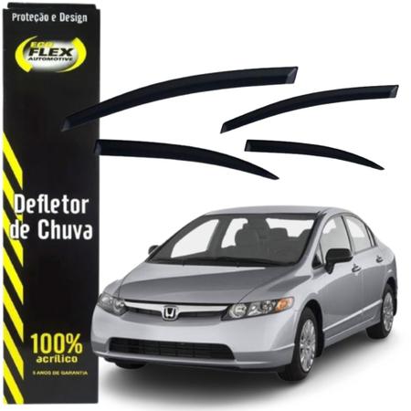 Calha De Chuva Honda New Civic 2007 A 2011 4 Portas - ECOFLEX Imagem de Calha De Chuva Honda New Civic 2007 A 2011 4 Portas
