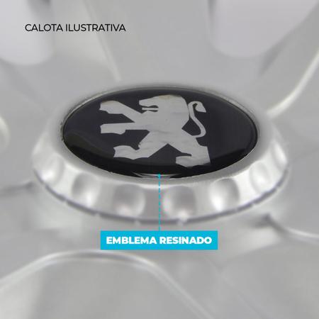 Imagem de Calota Aro 14 Preta Fosca Peugeot 206 207 208 emblema resinado
