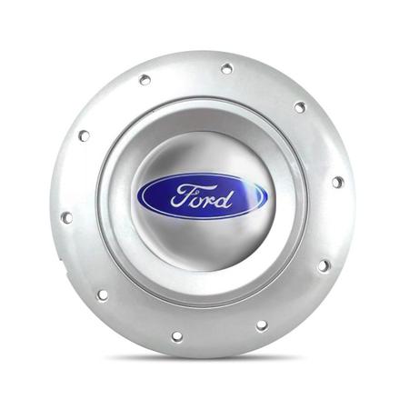 Imagem de Calota Centro Roda Ferro Amarok Ford Focus 4 Furos Prata Emblema Prata